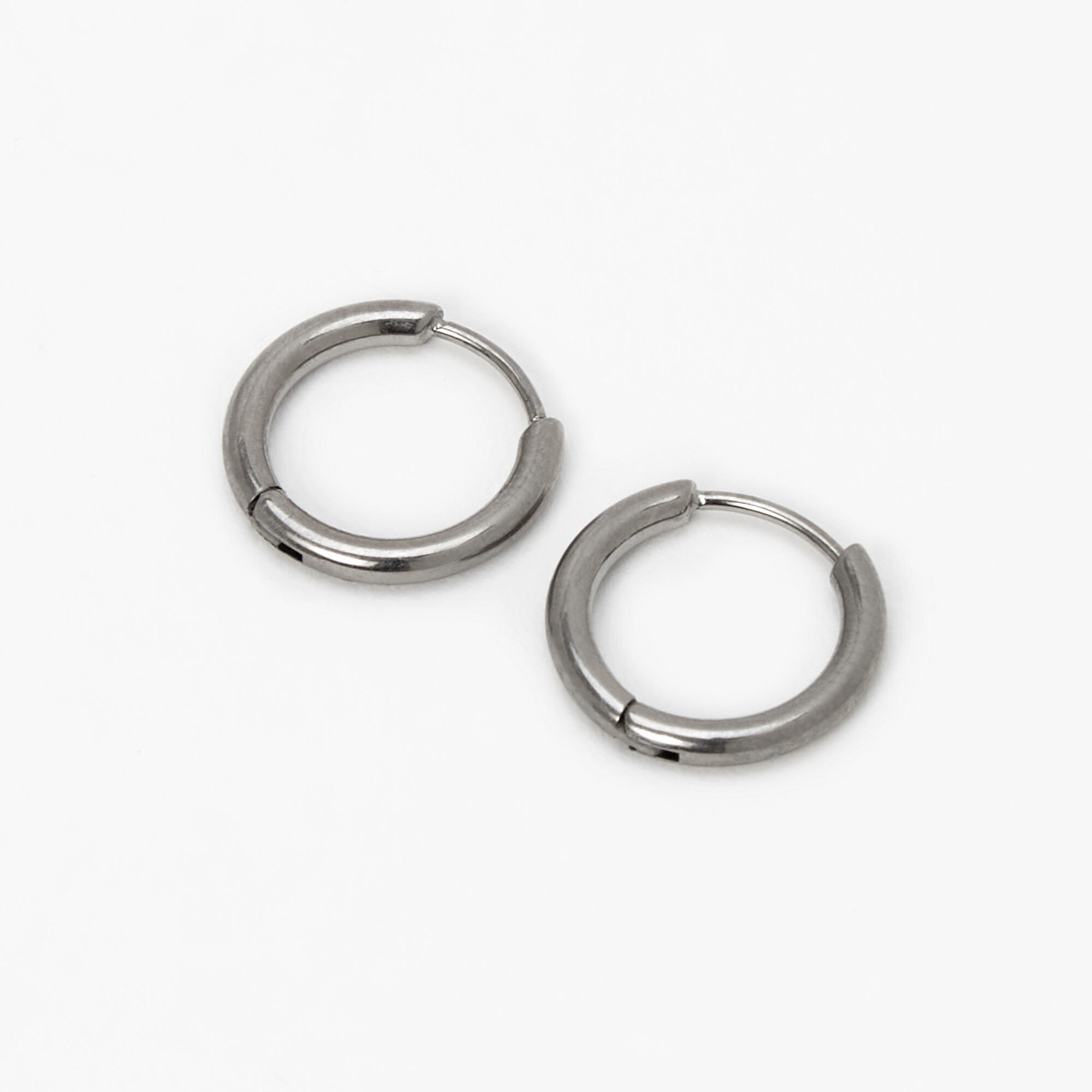 12mm polished Titanium seamless hoop earrings – Madebyjenwren